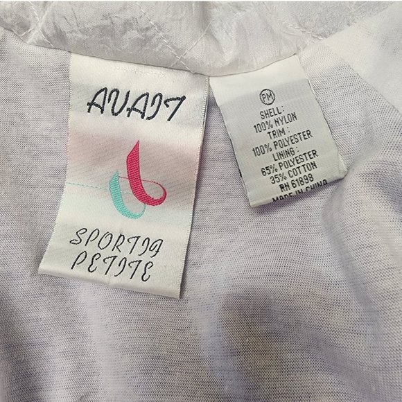 Avait Vintage 80s 90s Windbreaker Abstract Jacket Medium Petite Purple/White - Picture 4 of 7